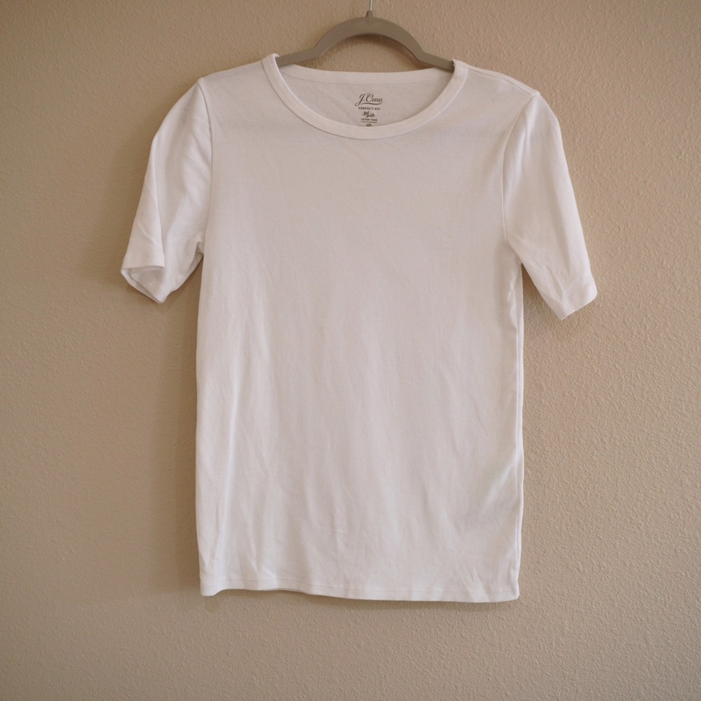 J. Crew Women's Size Medium Perfect Fit T-Shirt Cotton Short Sleeve Minimalist